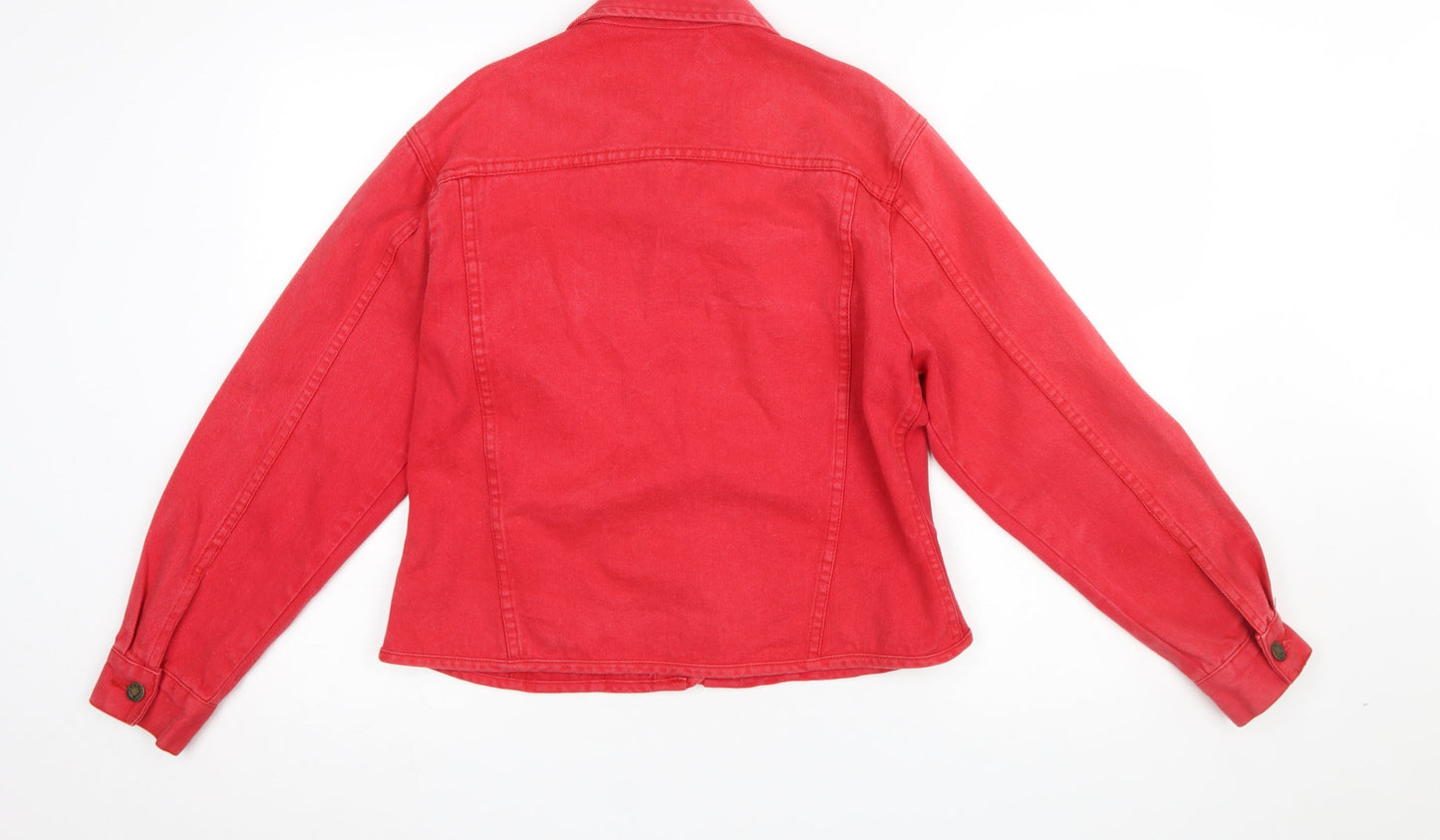 St. Bernard Women's Red Cotton Basic Denim Jacket Size 10