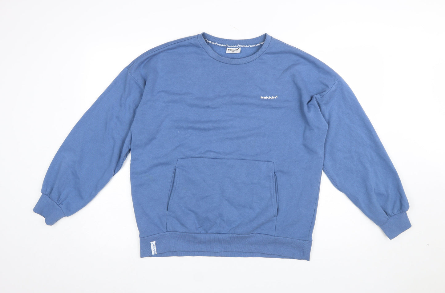 Bekkin Women's Blue Pullover Sweatshirt Cotton Blend Size M