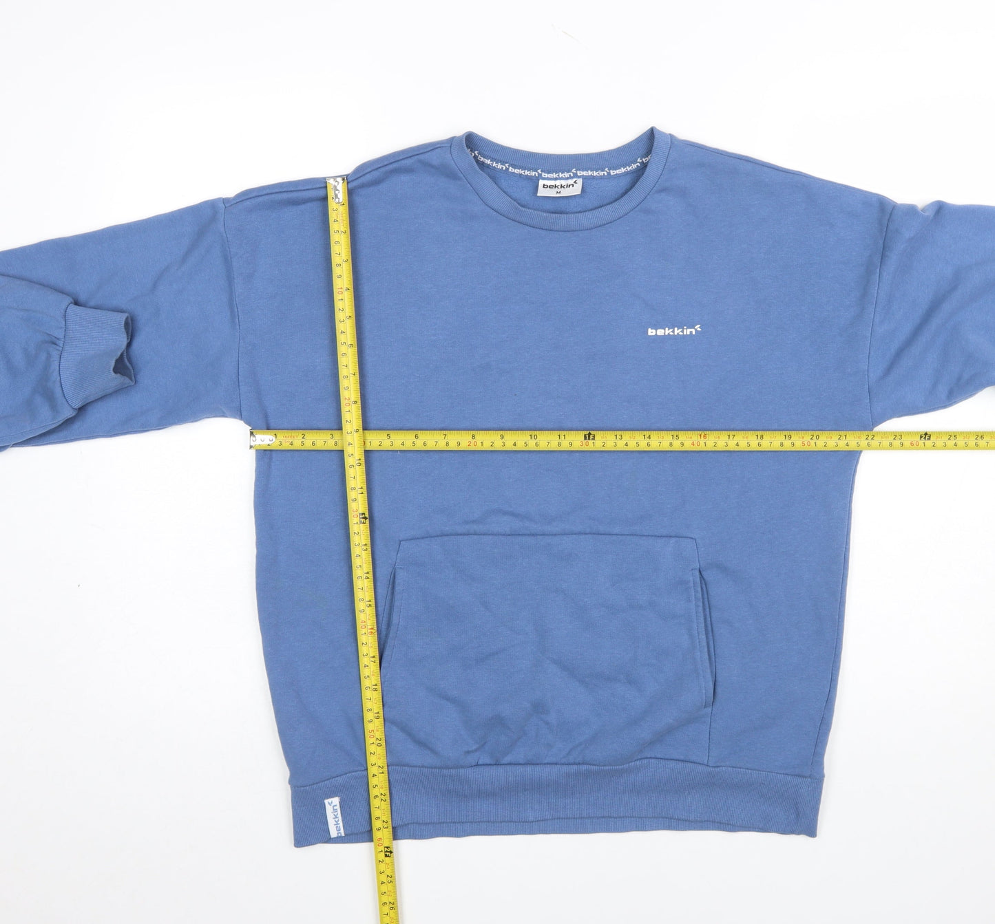 Bekkin Women's Blue Pullover Sweatshirt Cotton Blend Size M