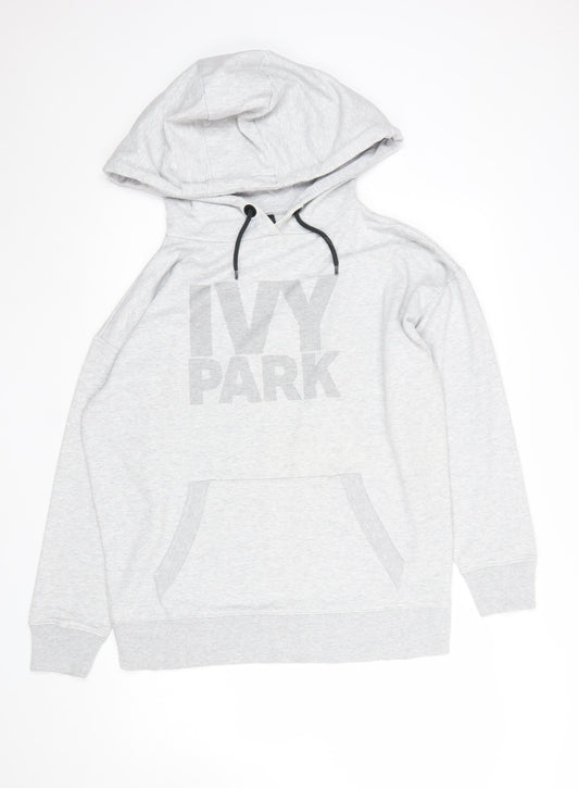 Ivy Park Women's Grey Pullover Hoodie Size M Cotton Blend
