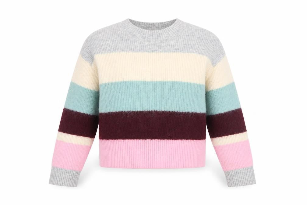 H&M Women’s Multicoloured Striped Wool Blend Jumper Size S