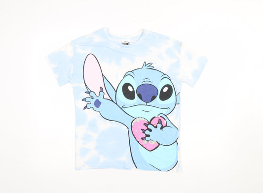 George Girls Blue Stitch Disney Graphic T-Shirt 11-12 Years