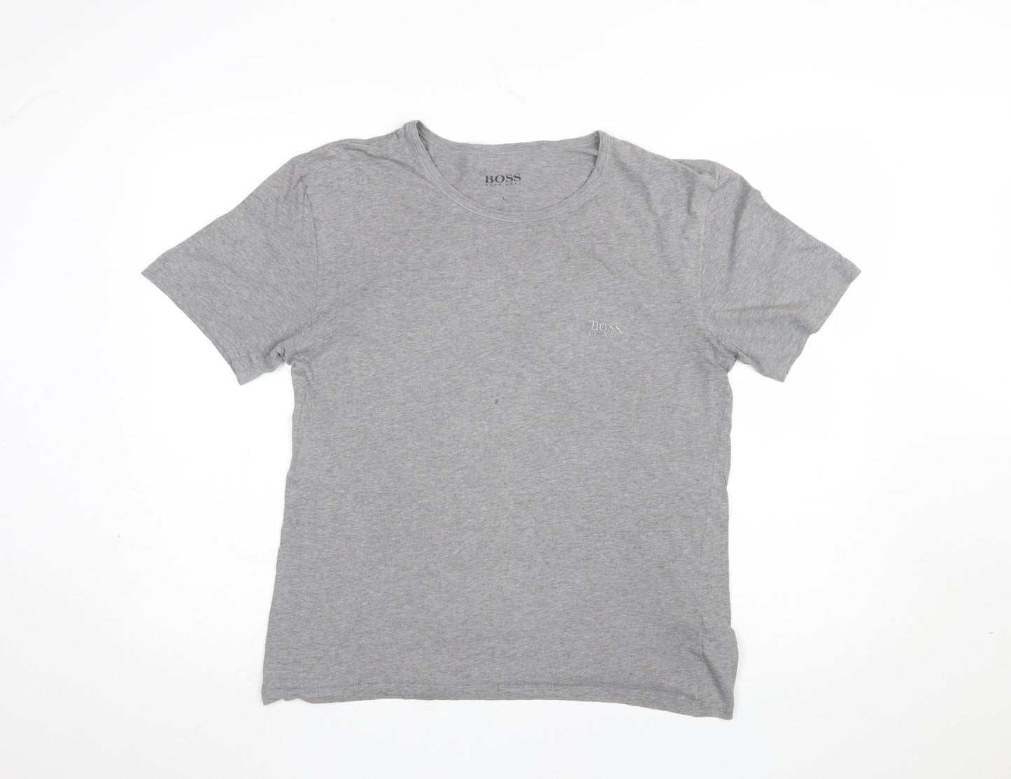 Hugo Boss Men's Grey Crew Neck Cotton T-Shirt Size L Classic Fit