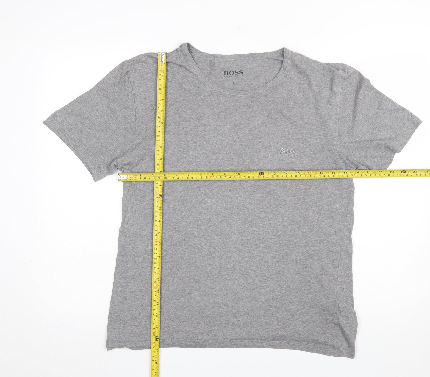 Hugo Boss Men's Grey Crew Neck Cotton T-Shirt Size L Classic Fit