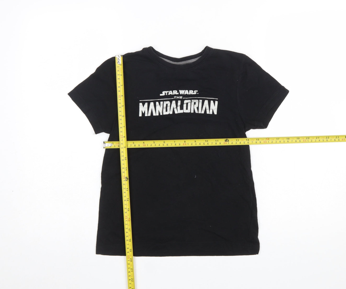 Primark Boys Black Star Wars Mandalorian T-Shirt 8-9 Years Graphic Tee