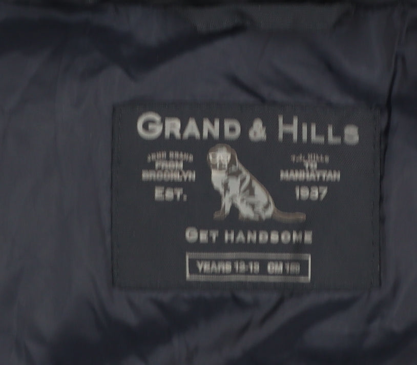 Grand & Hills Boys Blue 12-13 Years Hooded Puffer Jacket