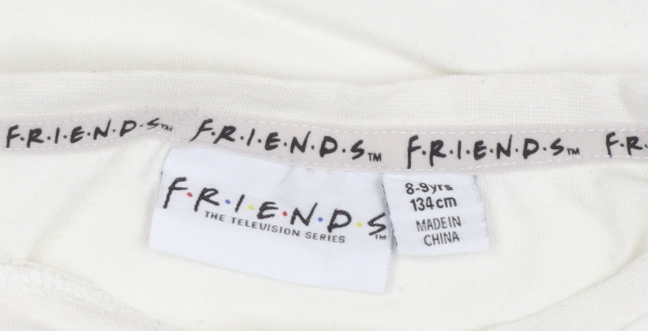 Primark Girls Multicoloured Friends Graphic Short Sleeve T-Shirt 8-9 Years