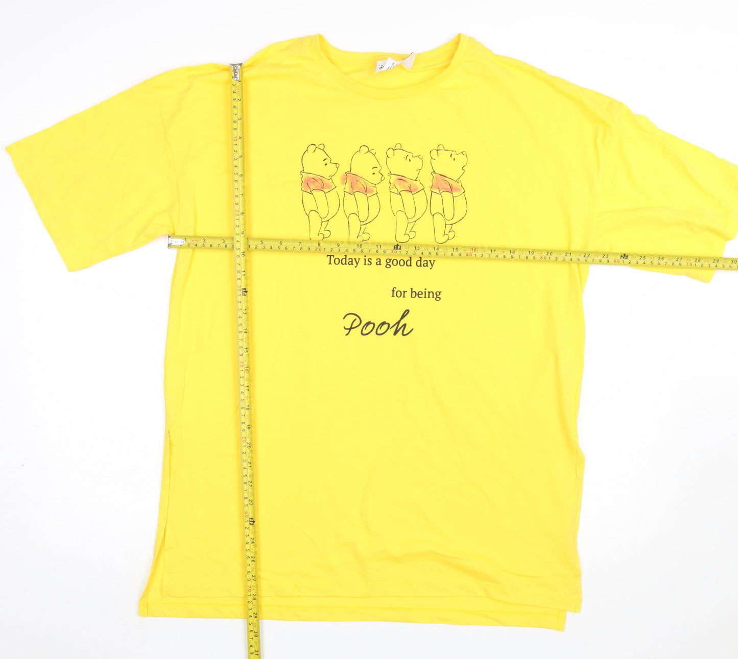 Disney Winnie The Pooh Yellow Women's Nightshirt T-Shirt Style Size 12