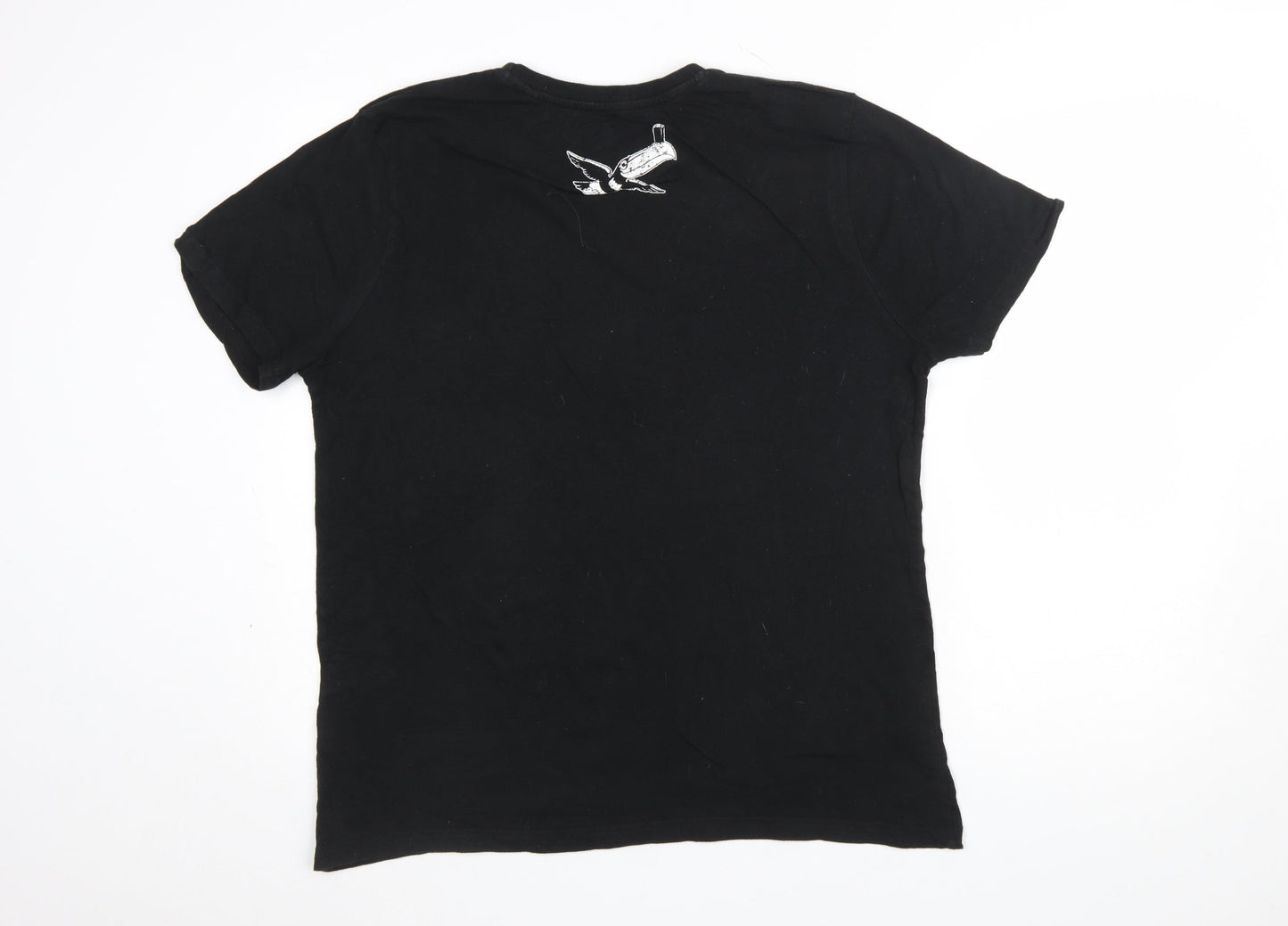Guinness Men's Black Large Graphic Beer T-Shirt Cotton Short Sleeve