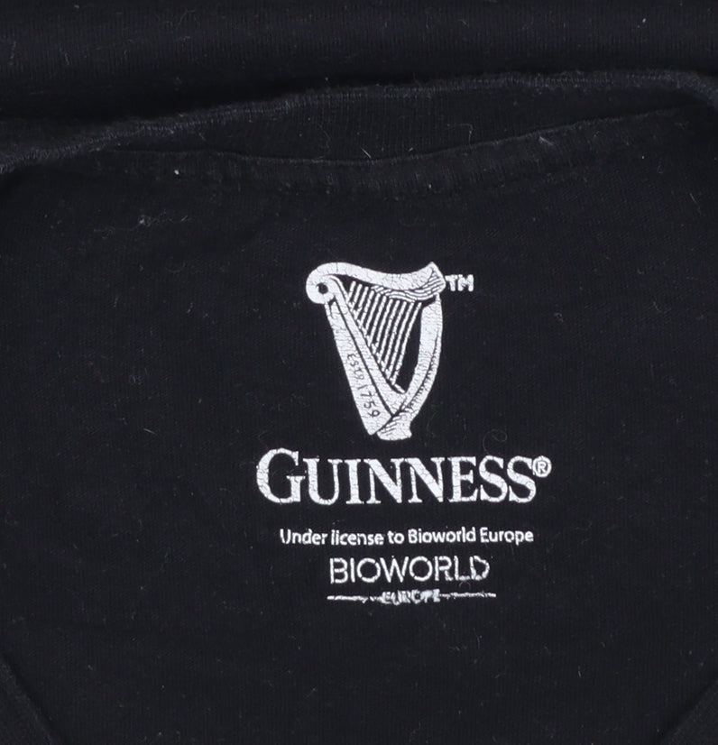 Guinness Men's Black Large Graphic Beer T-Shirt Cotton Short Sleeve