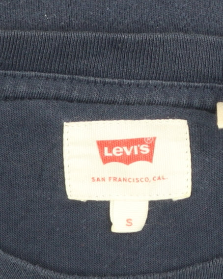 Levi's Men's Blue Cotton Crew Neck Short Sleeve T-Shirt Size S