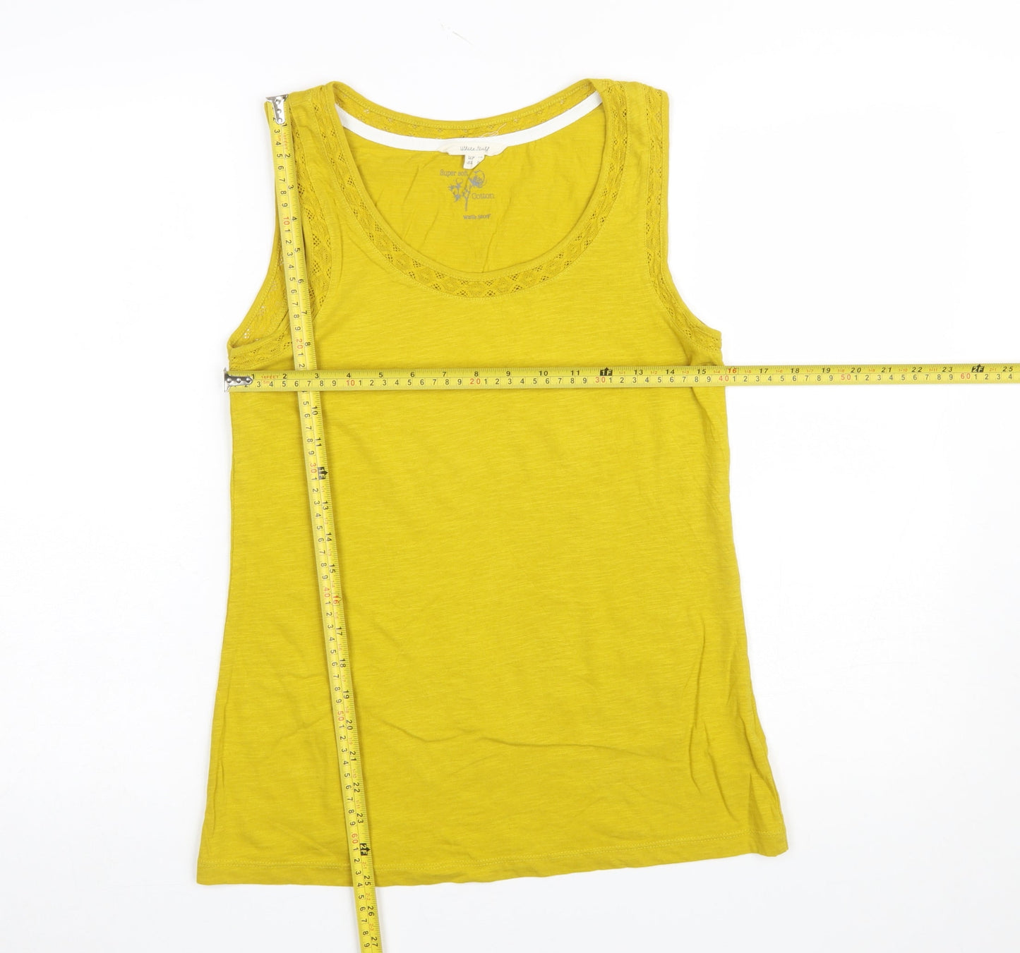 White Stuff Women’s Yellow Cotton Tank Top Size 10