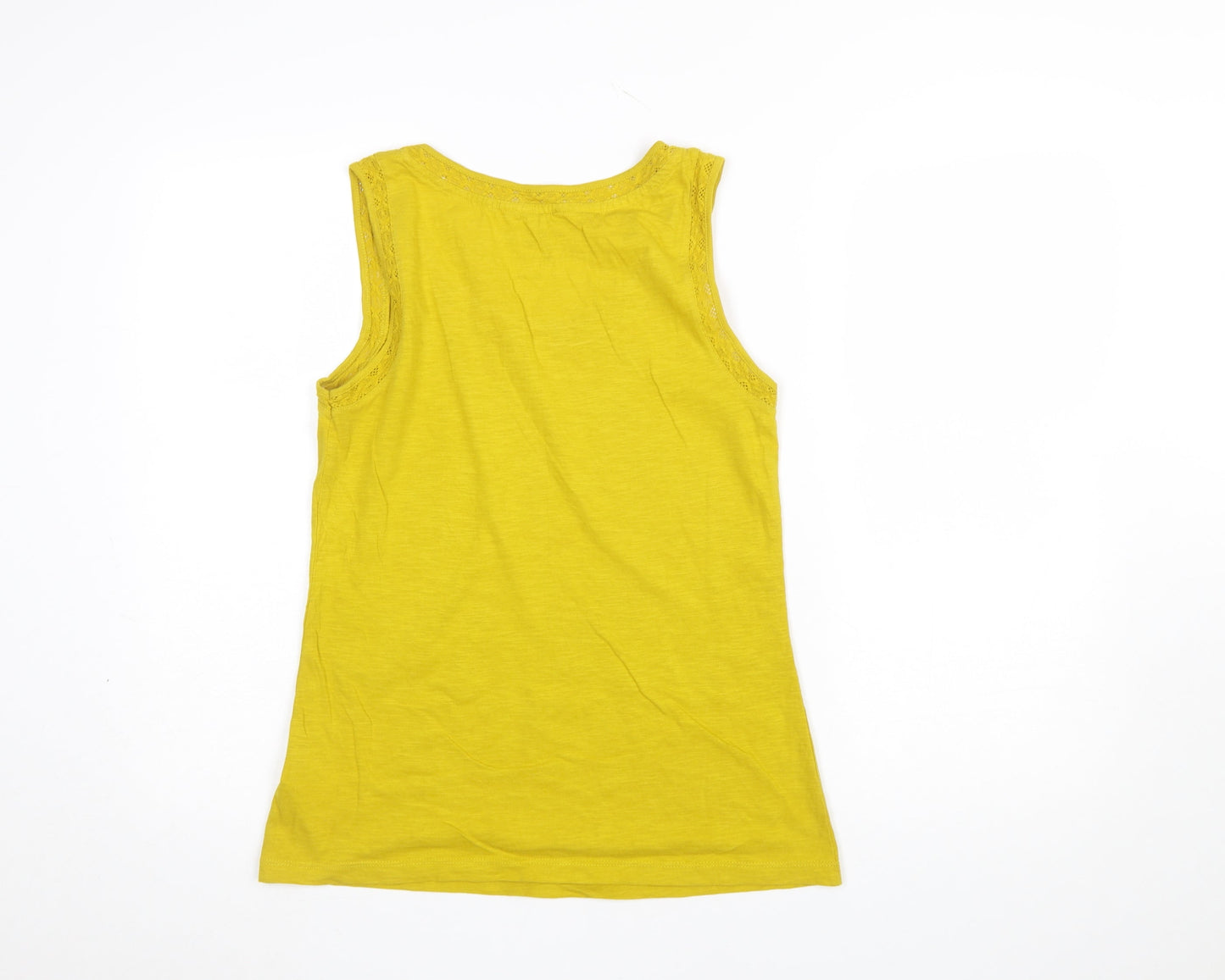 White Stuff Women’s Yellow Cotton Tank Top Size 10