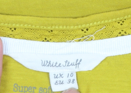 White Stuff Women’s Yellow Cotton Tank Top Size 10