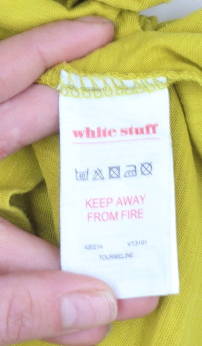White Stuff Women’s Yellow Cotton Tank Top Size 10