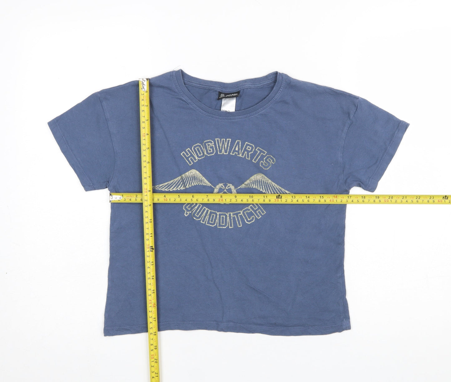Harry Potter Womens Blue Size 12 Cropped Quidditch T-Shirt