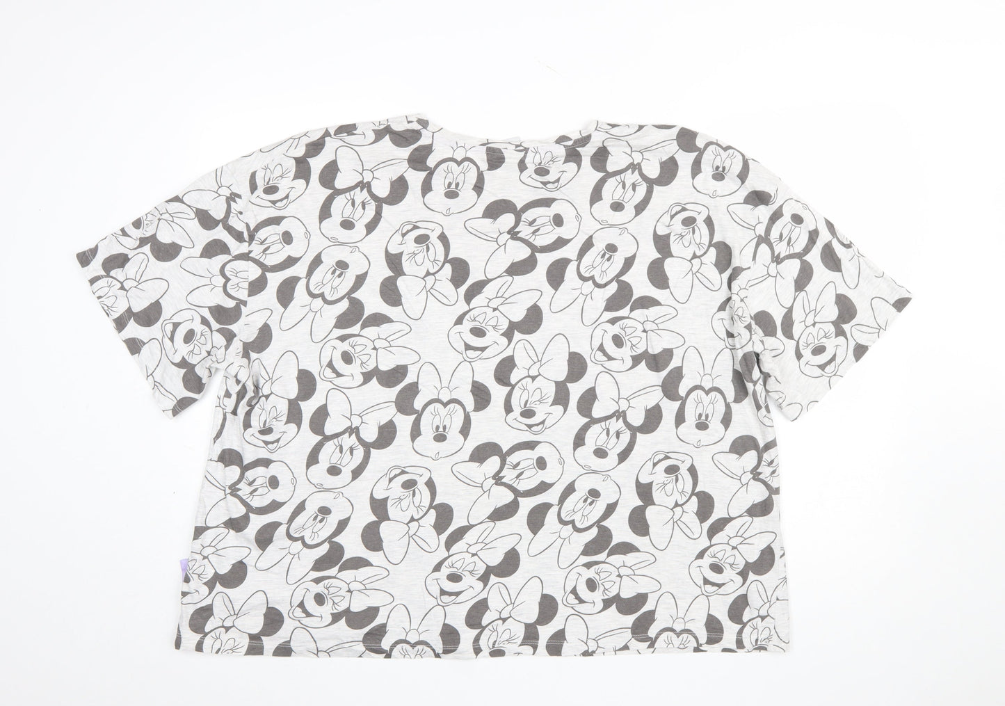 Disney Women Plus Grey Minnie Mouse T-Shirt Pyjama Top UK 20-22