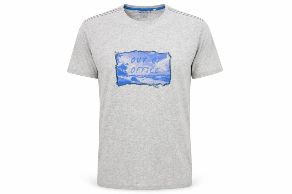 Mountain Warehouse Men's Grey 'Out of Office' Graphic Cotton T-Shirt Size M