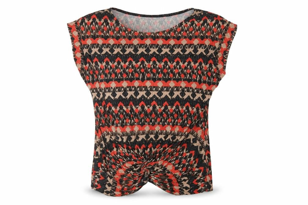 Wallis Women’s Multicoloured Geometric Twist Knot T-Shirt UK 12
