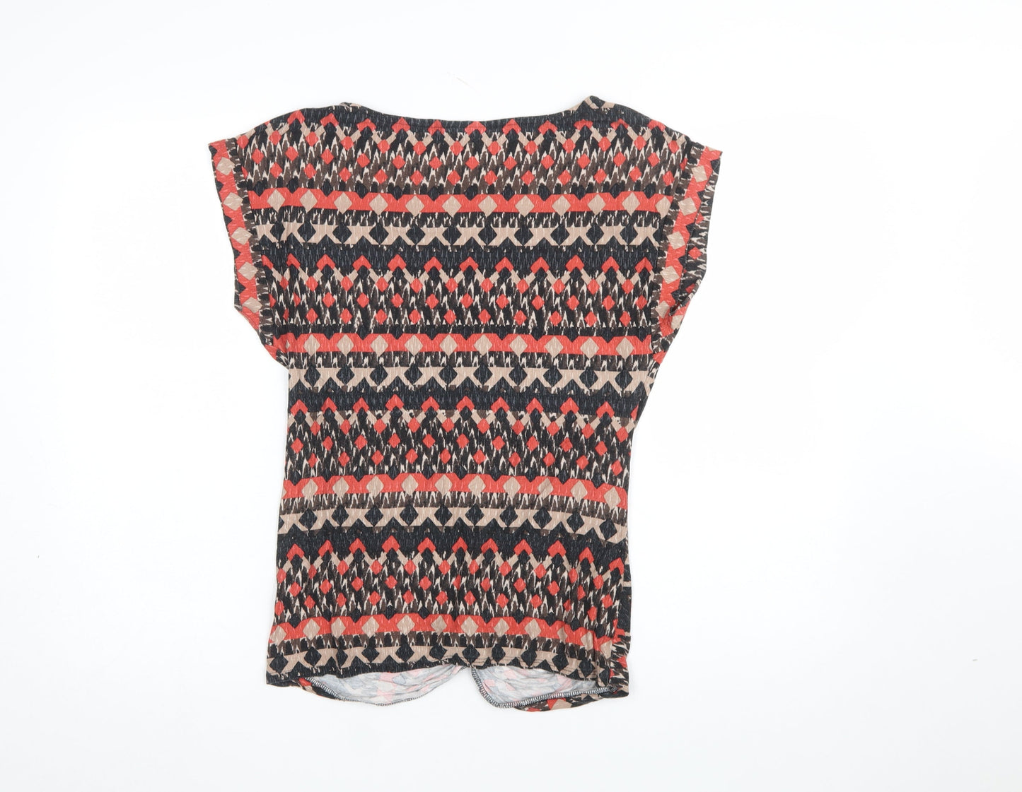 Wallis Women’s Multicoloured Geometric Twist Knot T-Shirt UK 12