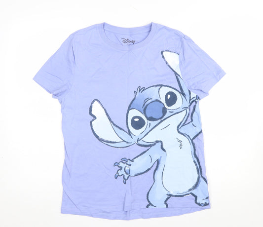 Disney Women Blue Stitch T-Shirt Nightshirt Size 10-12