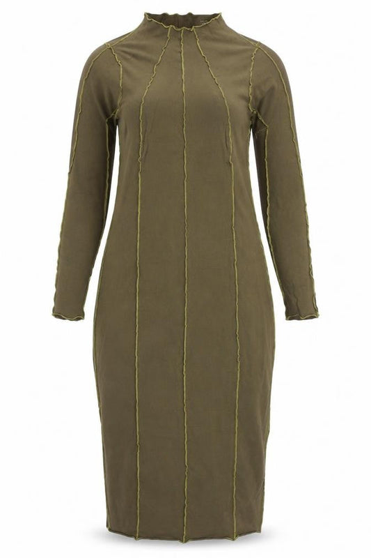 Good American Women’s Brown Midi Bodycon Jersey Dress Size 8