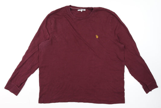 U.S. Polo Assn. Men's Windsor Wine Long Sleeve Cotton T-Shirt XXL