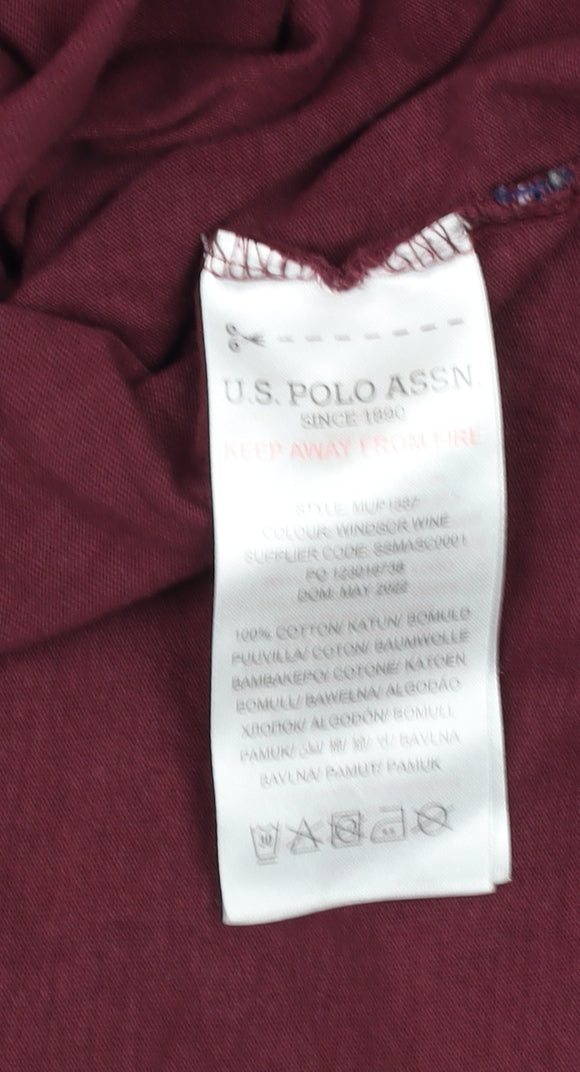 U.S. Polo Assn. Men's Windsor Wine Long Sleeve Cotton T-Shirt XXL