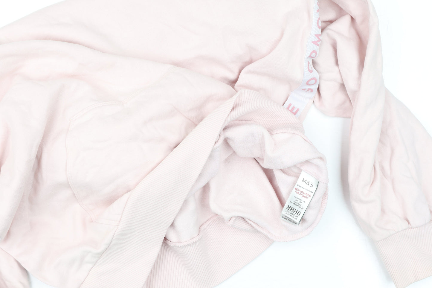 Marks and Spencer Women Light Pink Pullover Hoodie Size S