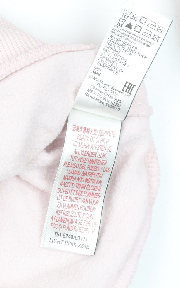 Marks and Spencer Women Light Pink Pullover Hoodie Size S