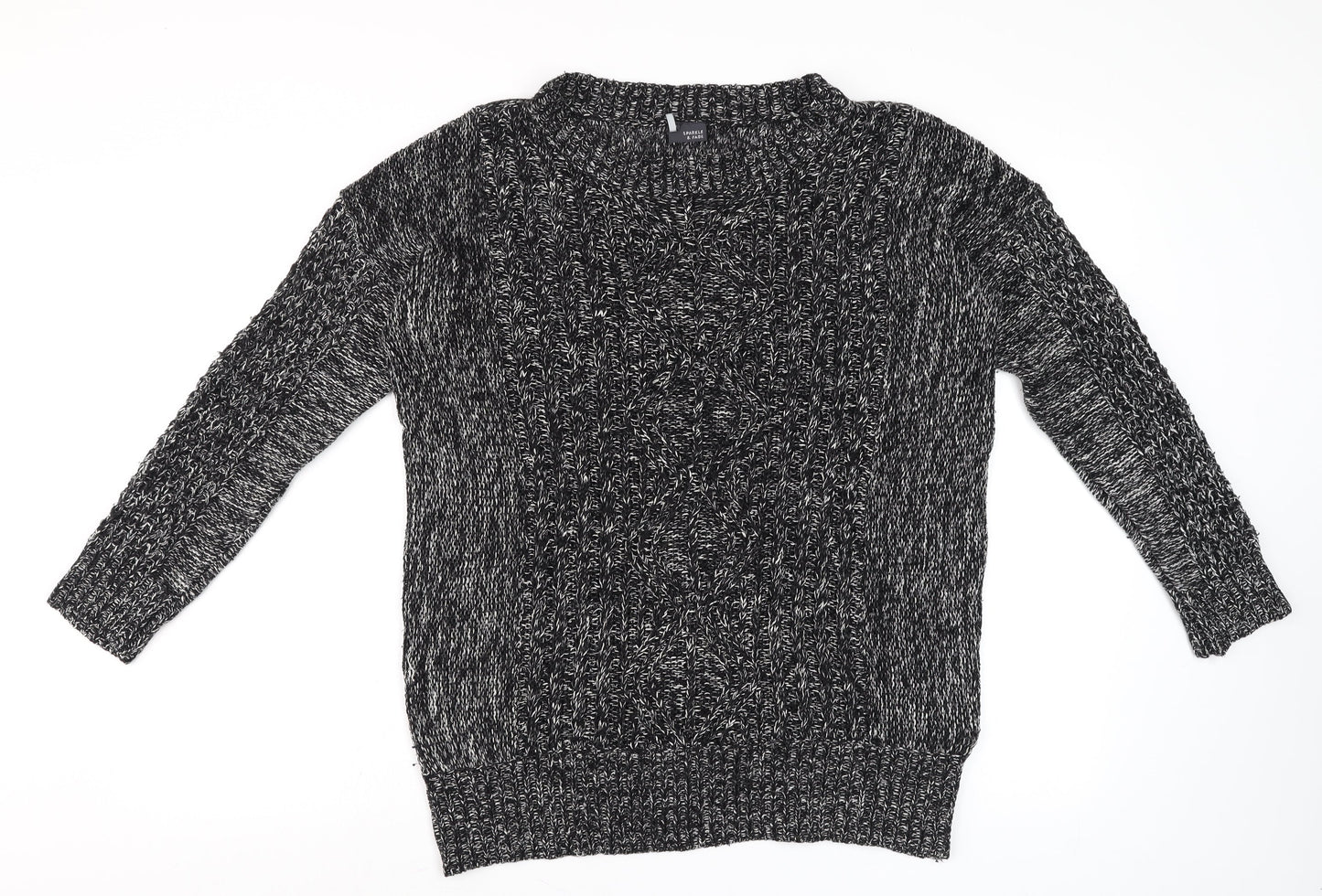 Sparkle & Fade Women's Grey Chunky Knit Pullover Jumper Size S