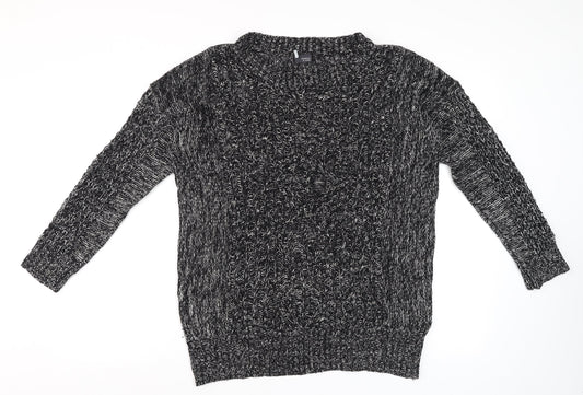 Sparkle & Fade Women's Grey Chunky Knit Pullover Jumper Size S