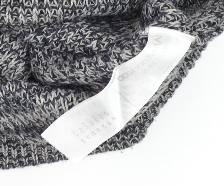 BoohooMAN Men's Grey Acrylic Knit Crew Neck Jumper Size M