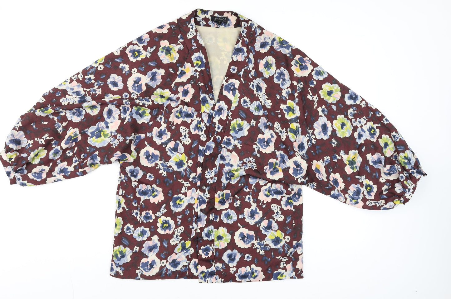 Topshop Women’s Multicoloured Floral Kimono Blouse Size 12