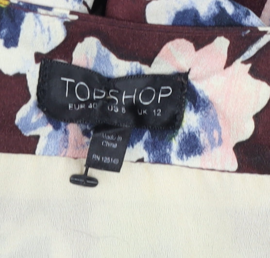 Topshop Women’s Multicoloured Floral Kimono Blouse Size 12