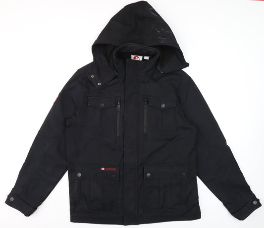 Canada Weathergear Men's Black L Parka Softshell Hooded Jacket