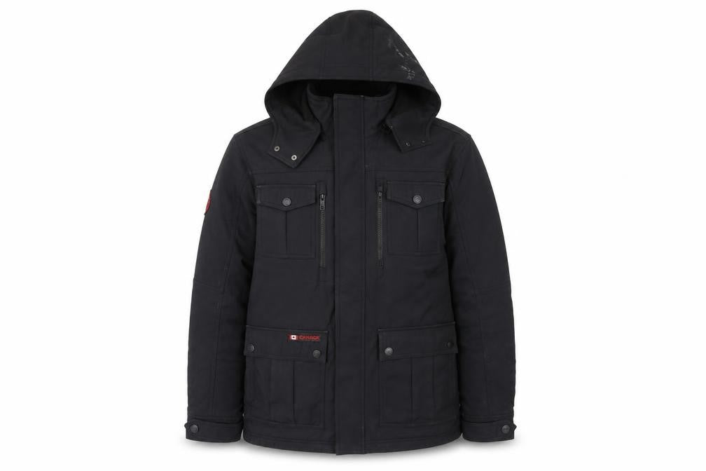 Canada Weathergear Men's Black L Parka Softshell Hooded Jacket