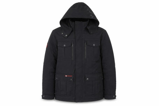 Canada Weathergear Men's Black L Parka Softshell Hooded Jacket