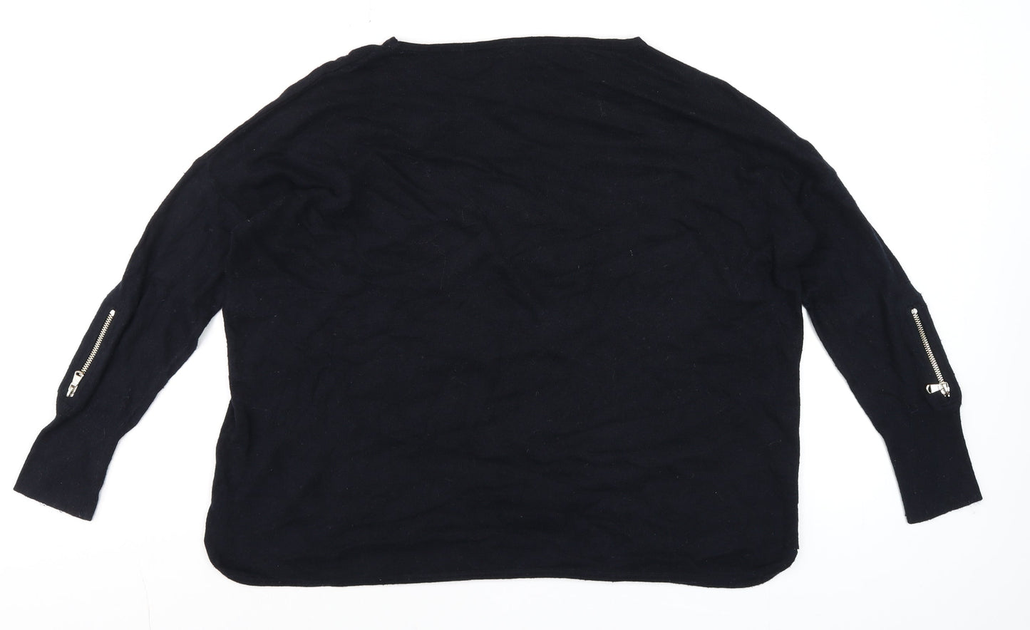 Mint Velvet Womens Black XS Relaxed Star Knit Long Sleeve Top