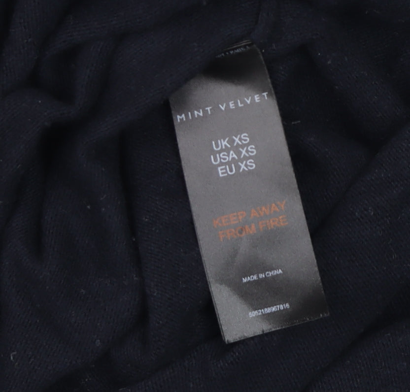 Mint Velvet Womens Black XS Relaxed Star Knit Long Sleeve Top