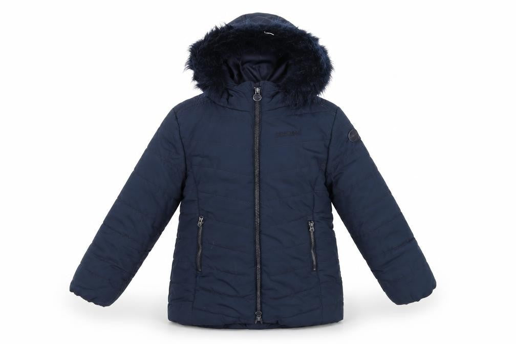 Regatta Boys Blue Hooded Puffer Coat 5-6 Years Long Winter Jacket