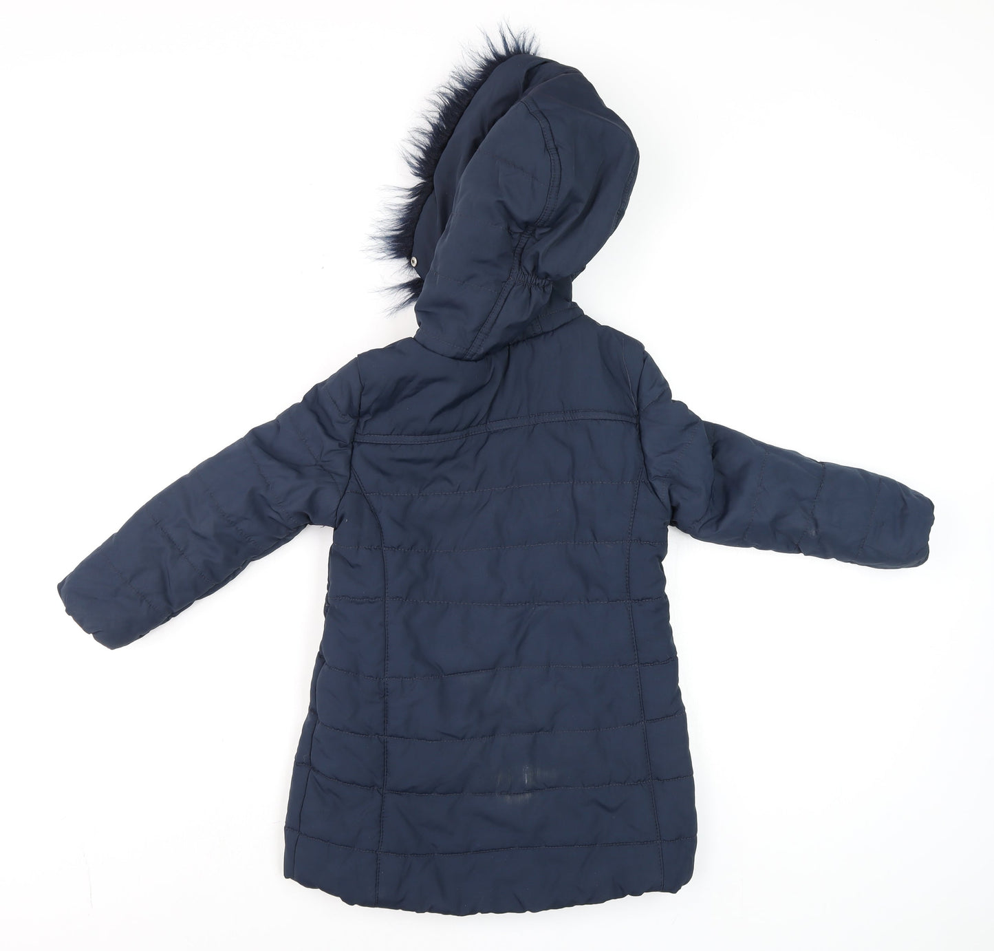 Regatta Boys Blue Hooded Puffer Coat 5-6 Years Long Winter Jacket