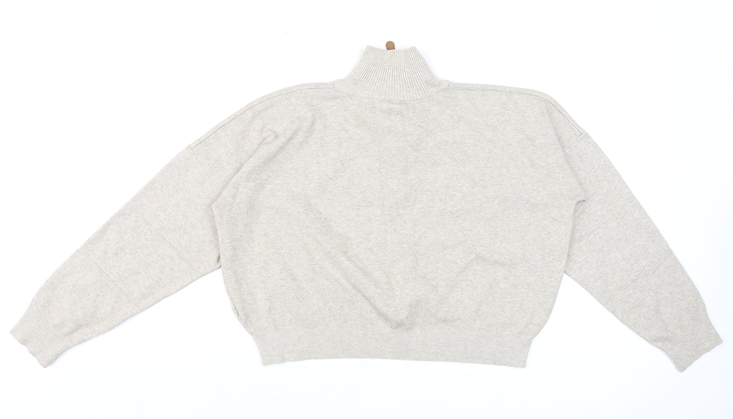 Urban Outfitters Womens Beige 1/2 Zip Pullover Sweatshirt - Size S