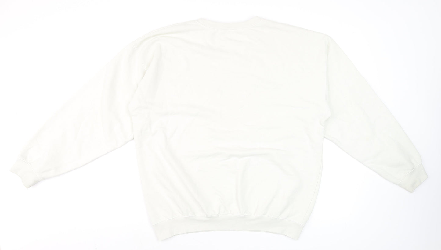 Reclaimed Vintage Women's White Tokyo Graphic Crew Neck Sweatshirt UK 10