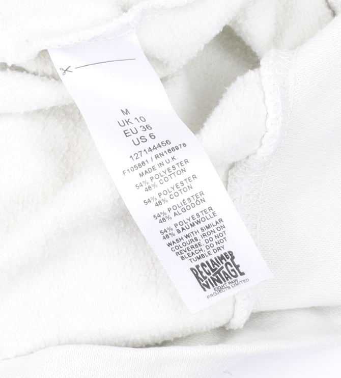 Reclaimed Vintage Women's White Tokyo Graphic Crew Neck Sweatshirt UK 10
