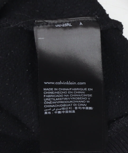 Calvin Klein Jeans Women's Black Small Logo Crew Neck Sweatshirt