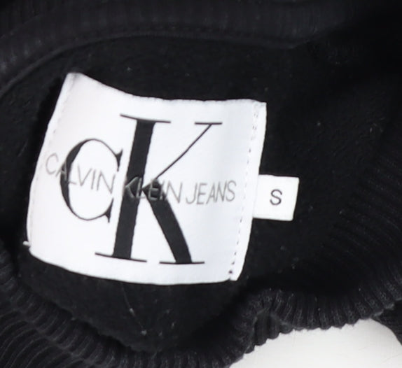 Calvin Klein Jeans Women's Black Small Logo Crew Neck Sweatshirt