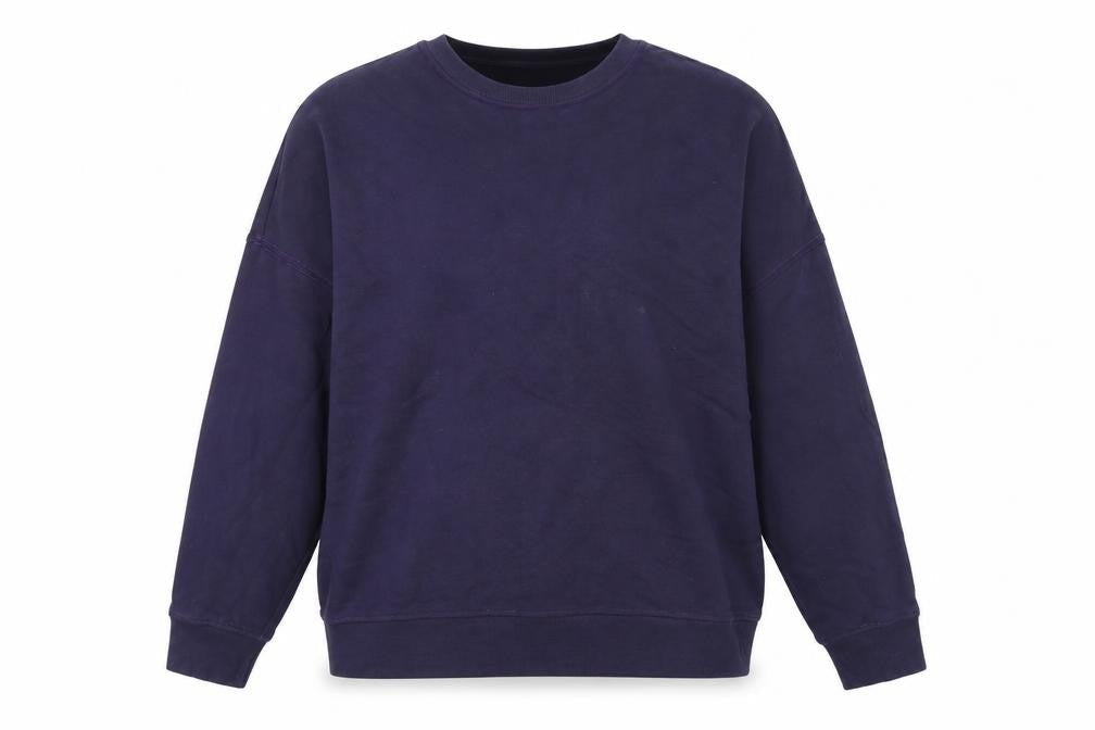 Monki Unisex Blue XL Cotton Crew Neck Pullover Sweatshirt