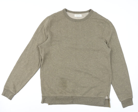 River Island Men’s Beige Crew Neck Fleece Sweatshirt Size S