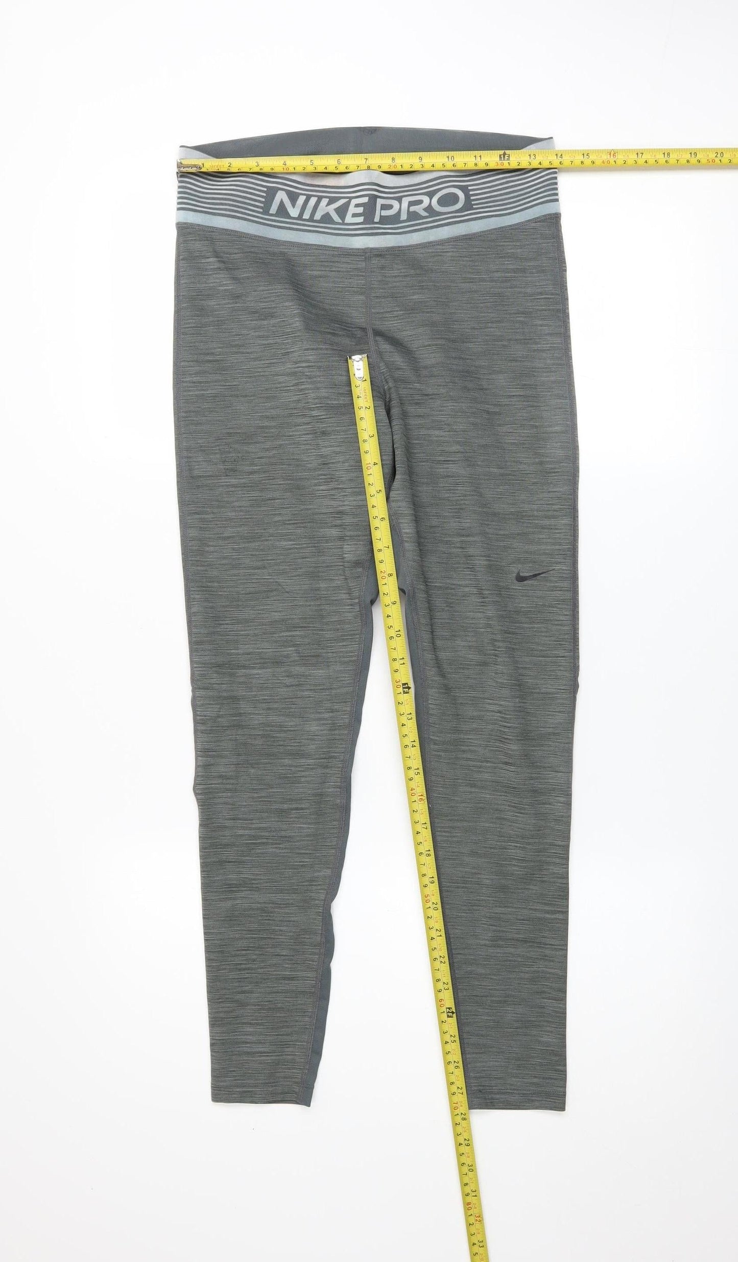 Nike Pro Grey Dri-FIT Women's Leggings L Moisture Wicking Stretch